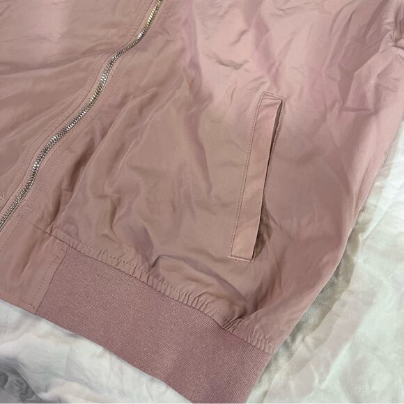 Forever 21 Lightweight Zip Up Bomber Jacket sz S Pink - Picture 9 of 12